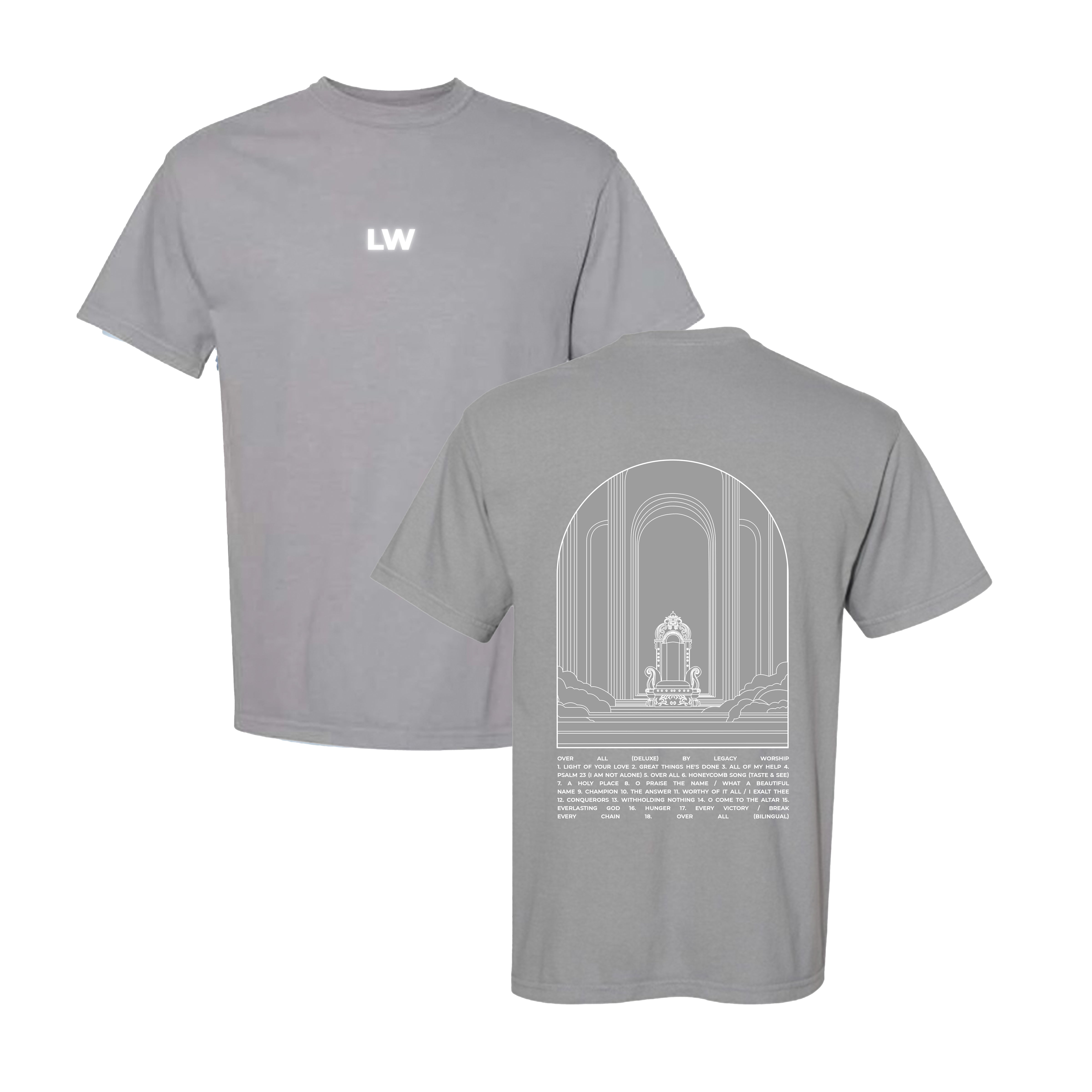 Legacy Worship OVER ALL (Deluxe) Tracklist Tee - Gray