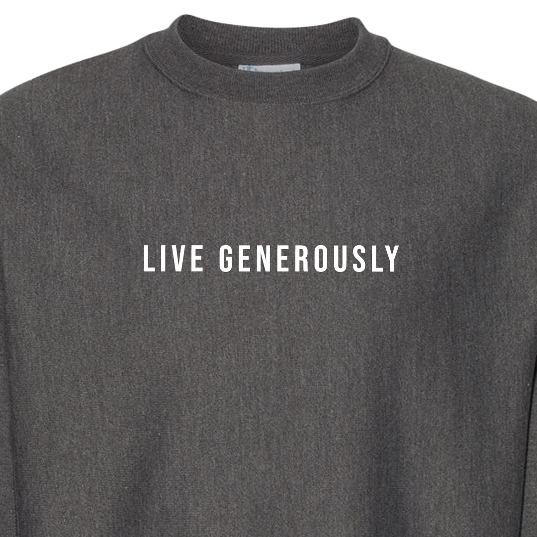 Live Generously Crew Sweater (Dark Grey)