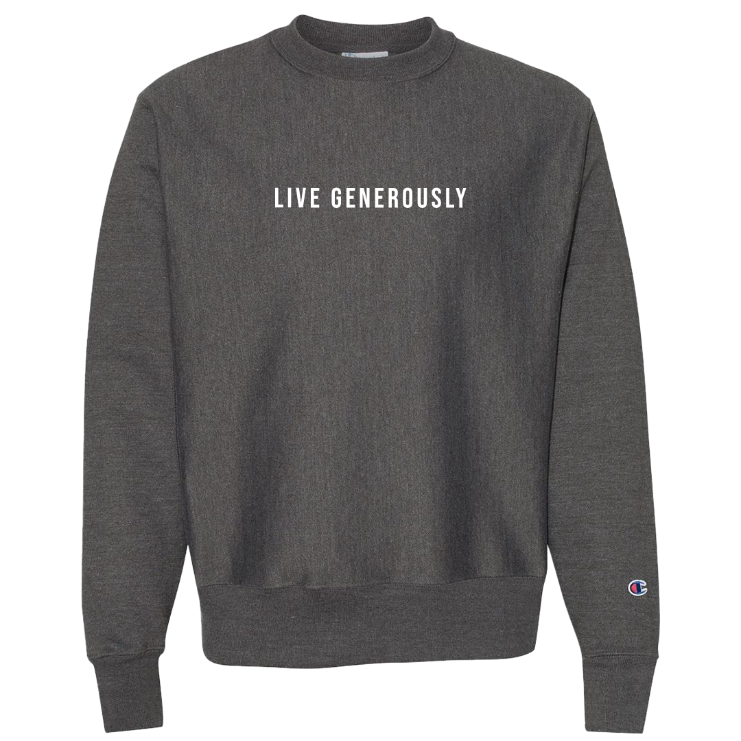 Live Generously Crew Sweater (Dark Grey)