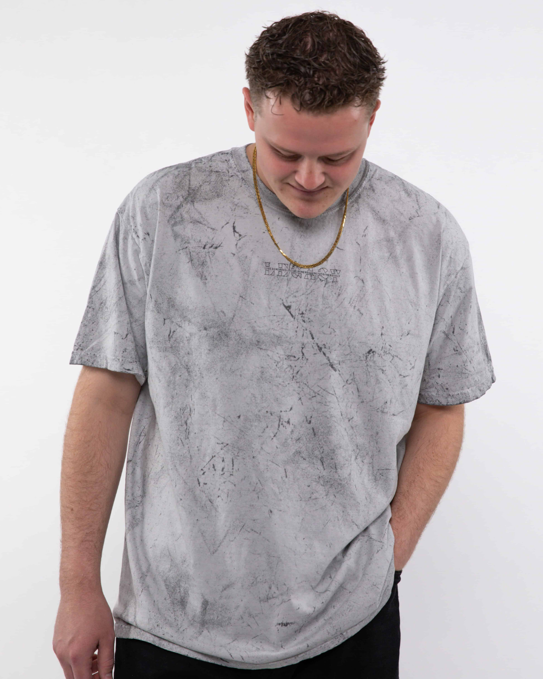 Live Generously Outline Tee (Washed Grey)