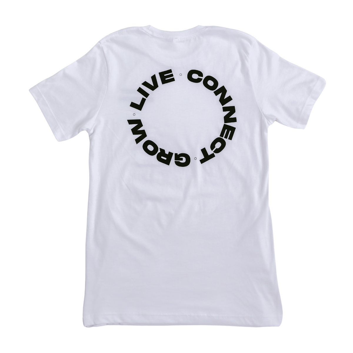 Connect. Grow. Live. Tee (White Edition) | Legacy Church Apparel
