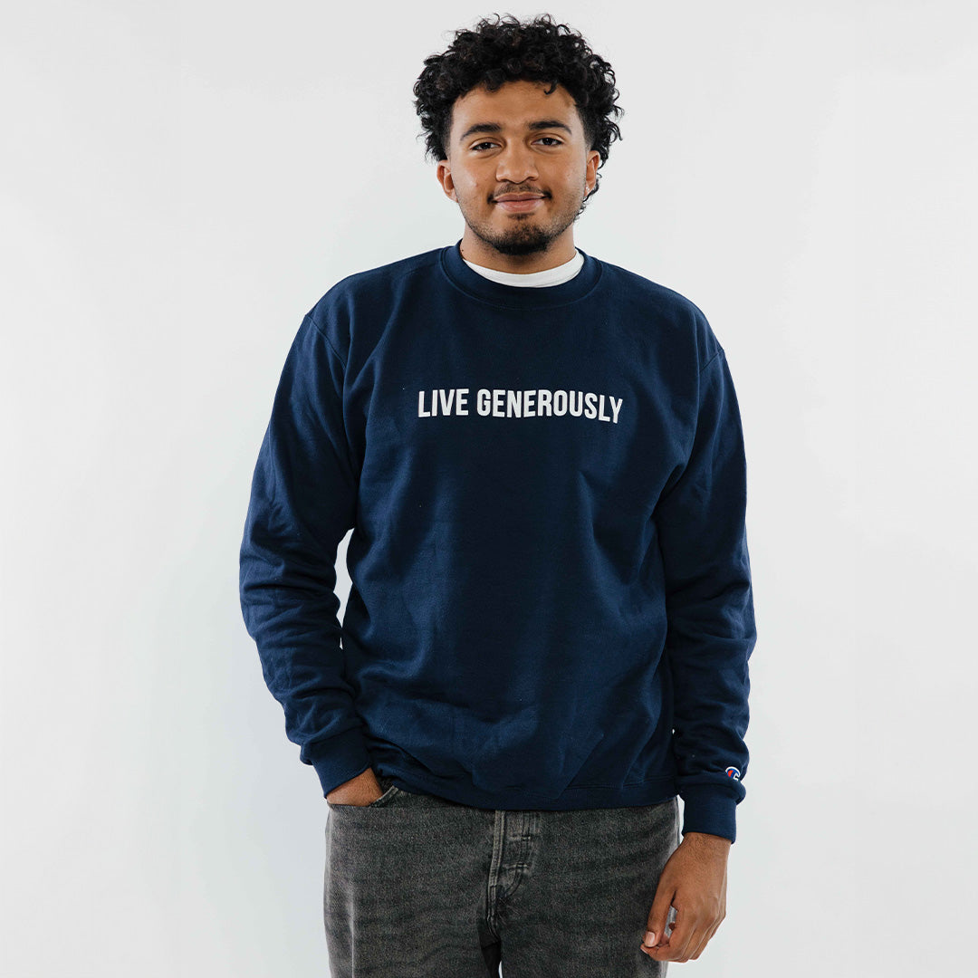 Live Generously Crew Sweater (Navy)