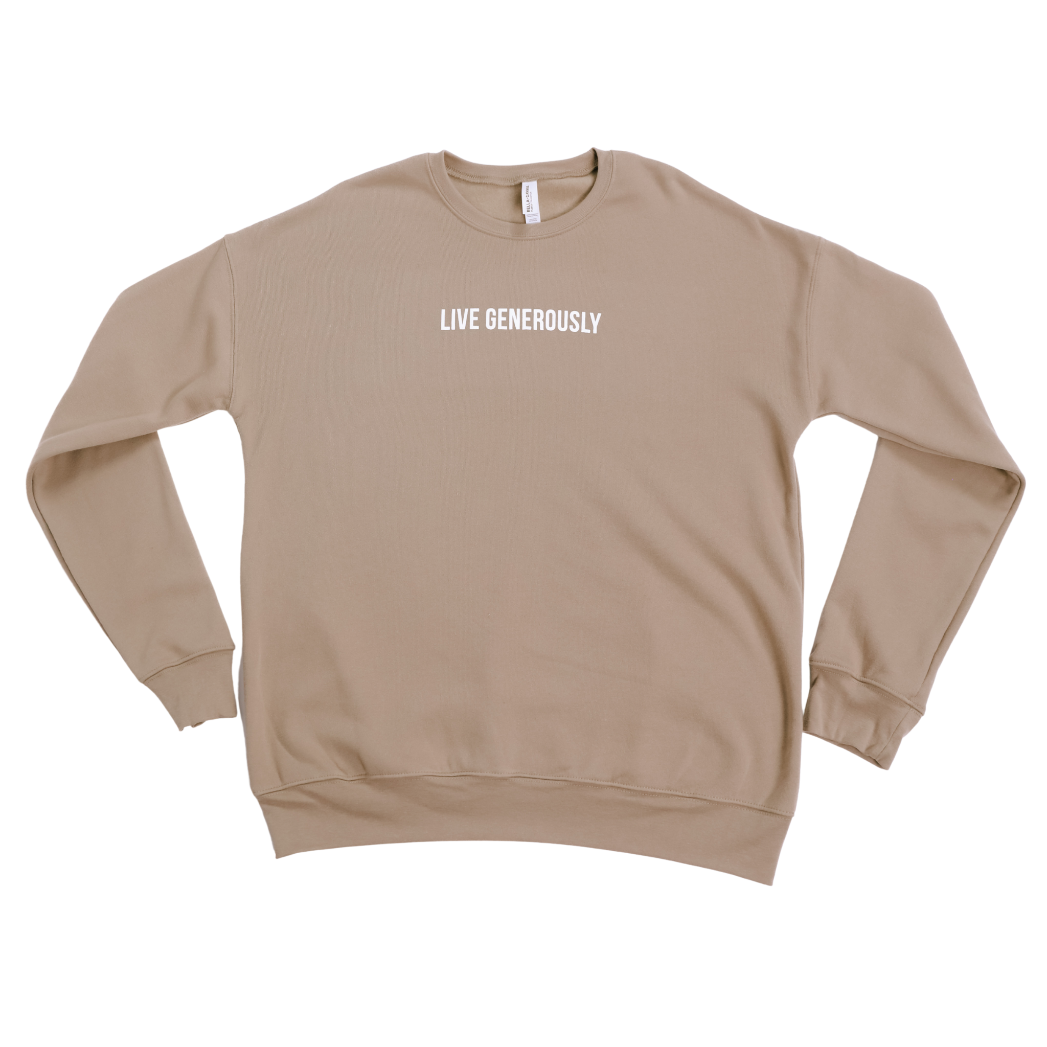 Live Generously Crew Sweater (Tan Edition)
